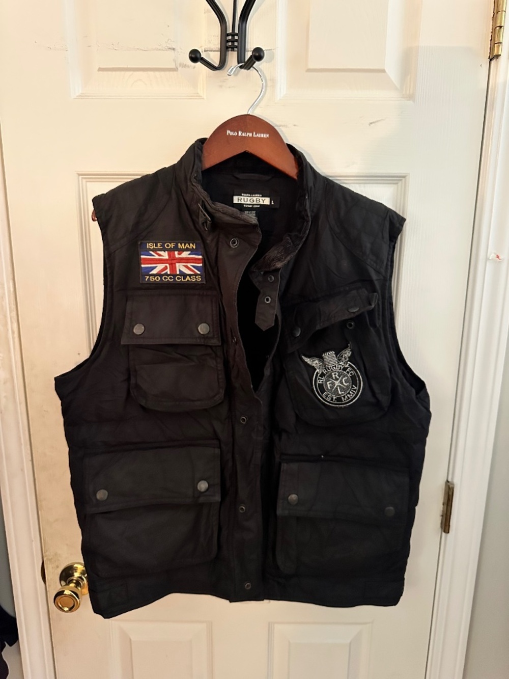 Polo Ralph Lauren Rugby Label Motorcycle Vest EUC